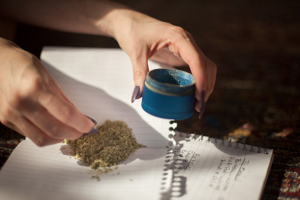 Kief aus einem Cannabis-Grinder.